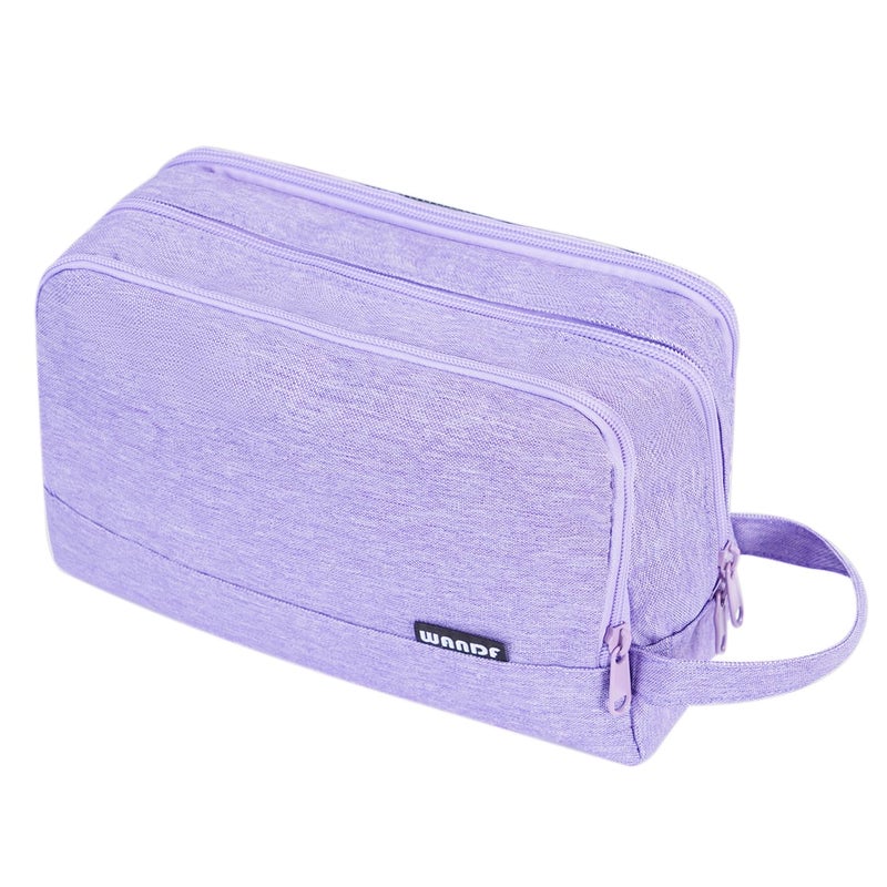 WANDF Toiletry Bag for Men Hanging Dopp Kit Water Resistant Shaving Bag Small Toiletry Bag for Traveling (Denim Pure Purple) - Image 1